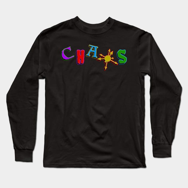 Colorful Chaos - Minimalist Chaos Star Design Long Sleeve T-Shirt by Occult Designs